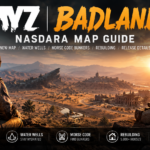 DayZ Badlands Nasdara map guide featuring the desert landscape, water wells, Morse code bunkers, rebuilding, and October 15, 2026 release date.