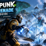 Mycopunk Cryo Grenade guide featuring a futuristic soldier freezing alien enemies in a snowy battlefield.