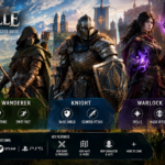 Emberville classes guide featuring the Wanderer, Knight, and Warlock, with their abilities and skill inheritance system.