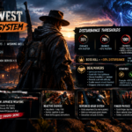 Far Far West Disturbance System guide showing the 35%, 70%, and 100% thresholds, Ragestorm lightning modifier, Dealmaker rewards, Wishing Well mechanics, and Fear Fear West update 0.3.0.0.