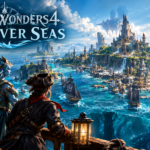 The Silver Seas expansion featuring a vast fantasy ocean kingdom, sailing ships, a pirate commander, a sea elf, and a shark-like warrior. Highlights the new Mercantile culture, Aqualon and Sharkkin forms, four new tomes, naval content, and the November 3, 2026 release date.