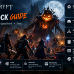 Aethercrypt Halloween event map unlock guide featuring the King of the Damned Pumpkins boss, Dark Red Hood and Ghost Pirate skins, Quest Board, and November 5, 2026 event deadline.