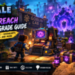 Hytale Goblin Breach Console in the Goblin Lab with a glowing Void portal, purple Void crystals and goblin technology