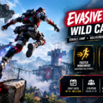 Apex Legends Evasive Maneuvers Wild Card guide showing an armored Legend leaping across Kings Canyon, with double-jump, holstered speed boost, and Beast perk icons.